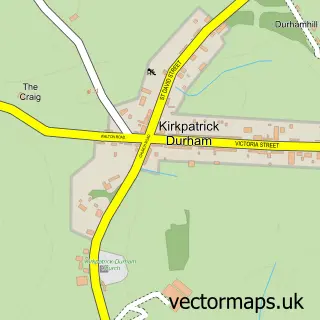 Street map sample of Kirkpatrick Durham, The Stewartry of Kirkcudbright