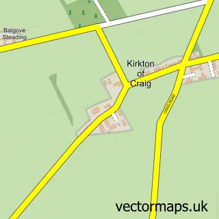 Street map sample of Kirkton of Craig, Angus