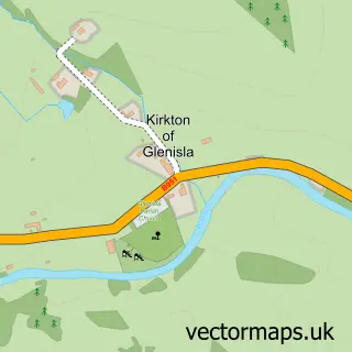 Street map sample of Kirkton of Glenisla, Angus