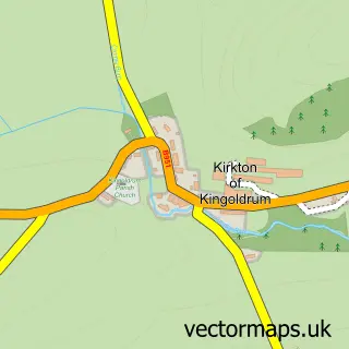 Street map sample of Kirkton of Kingoldrum, Angus