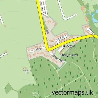 Street map sample of Kirkton of Maryculter, Kincardineshire