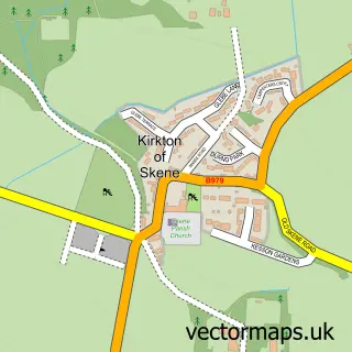 Street map sample of Kirkton of Skene, Aberdeenshire