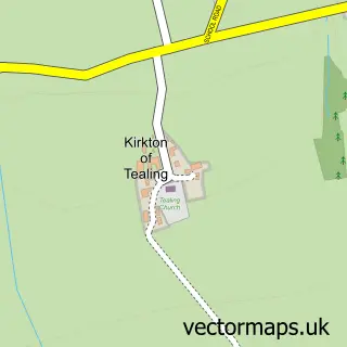 Street map sample of Kirkton of Tealing, Angus