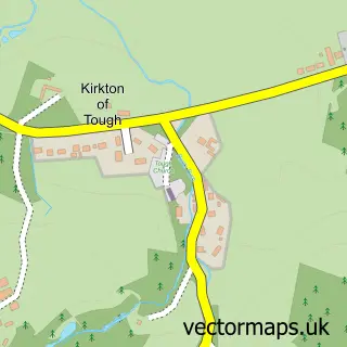 Street map sample of Kirkton of Tough, Aberdeenshire