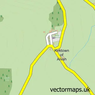 Street map sample of Kirktown of Alvah, Banffshire