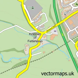 Street map sample of Kirktown of Fetteresso, Kincardineshire
