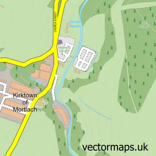 Street map sample of Kirktown of Mortlach, Banffshire