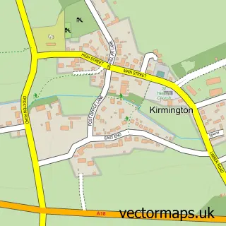 Street map sample of Kirmington, Lincolnshire