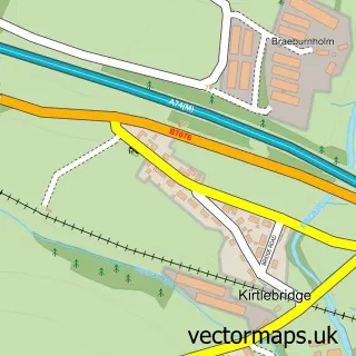 Street map sample of Kirtlebridge, Dumfries