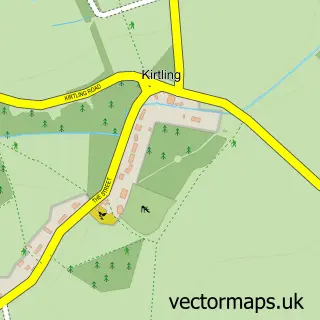 Street map sample of Kirtling, Cambridgeshire
