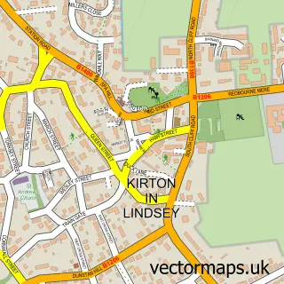Street map sample of Kirton in Lindsey, Lincolnshire