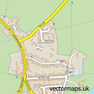 Street map sample of Kirton, Suffolk
