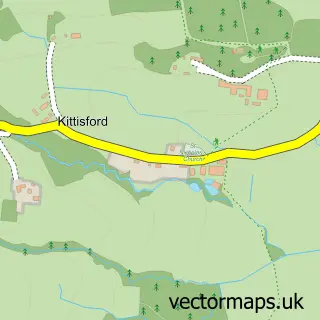 Street map sample of Kittisford, Somerset