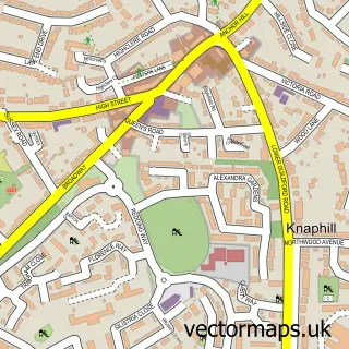 Street map sample of Knaphill, Surrey