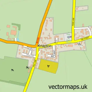 Street map sample of Knapton, Norfolk