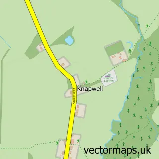 Street map sample of Knapwell, Cambridgeshire
