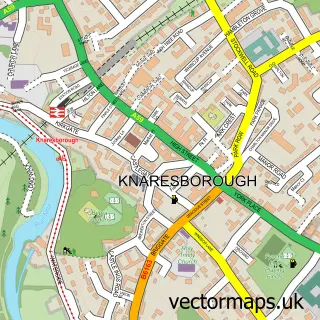 Street map sample of Knaresborough, North Yorkshire