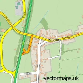 Street map sample of Knayton, North Yorkshire