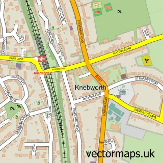 Street map sample of Knebworth, Hertfordshire