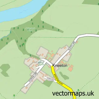 Street map sample of Kneeton, Nottinghamshire