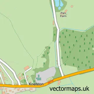 Street map sample of Knelston, West Glamorgan
