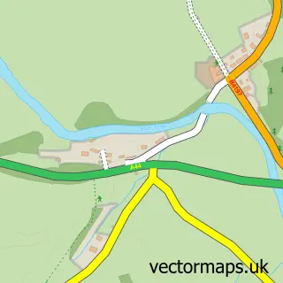 Street map sample of Knightwick, Worcestershire