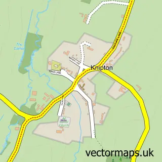 Street map sample of Knipton, Leicestershire