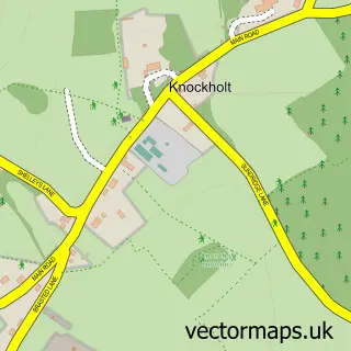 Street map sample of Knockholt, Kent