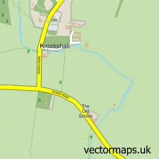 Street map sample of Knodishall, Suffolk