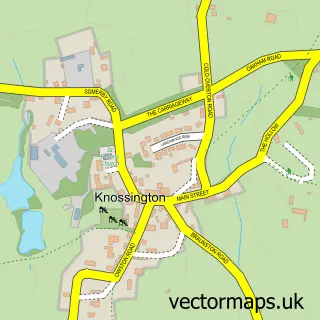 Street map sample of Knossington, Leicestershire