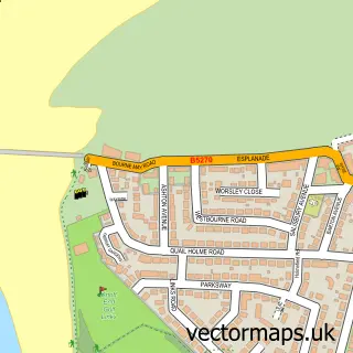 Street map sample of Knott End-On-Sea, Lancashire