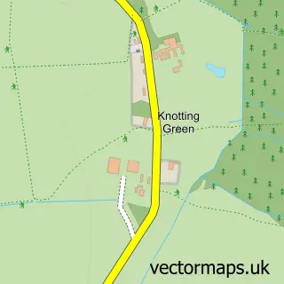 Street map sample of Knotting Green, Bedfordshire