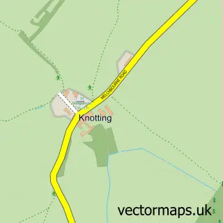 Street map sample of Knotting, Bedfordshire