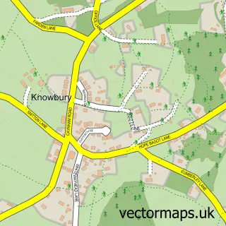 Street map sample of Knowbury, Shropshire