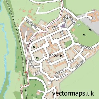 Street map sample of Knowle, Hampshire