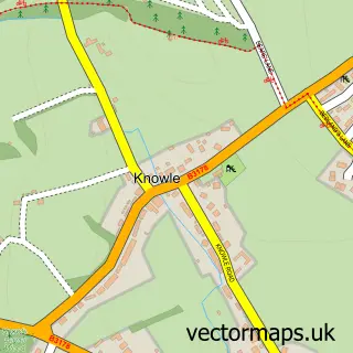 Street map sample of Knowle, Devon