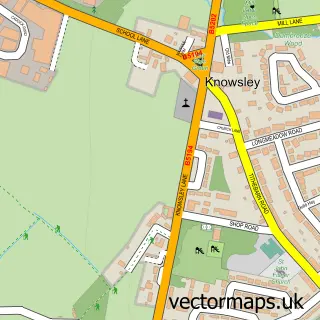 Street map sample of Knowsley, Merseyside