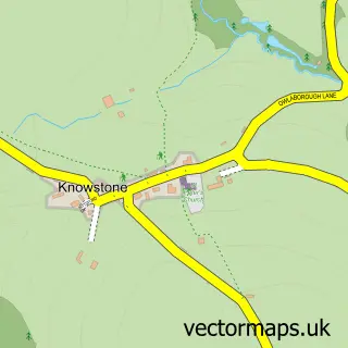 Street map sample of Knowstone, Devon