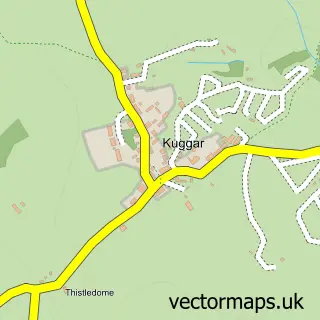 Street map sample of Kuggar, Cornwall