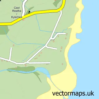 Street map sample of Kylerhea, Ross and Cromarty