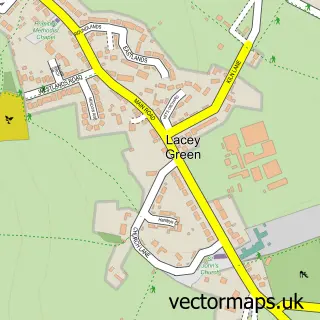 Street map sample of Lacey Green, Buckinghamshire