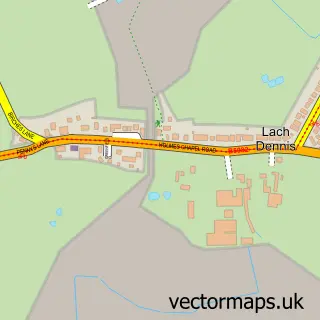 Street map sample of Lach Dennis, Cheshire
