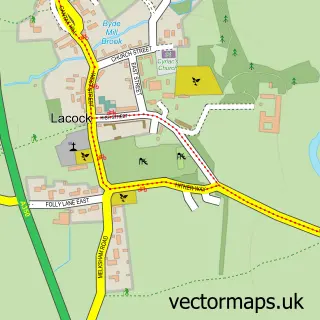 Street map sample of Lacock, Wiltshire