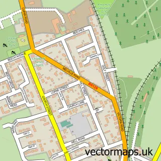 Street map sample of Ladybank, Fife