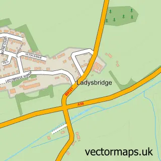 Street map sample of Ladysbridge, Banffshire