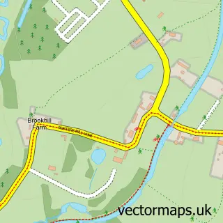 Street map sample of Ladywood, Worcestershire