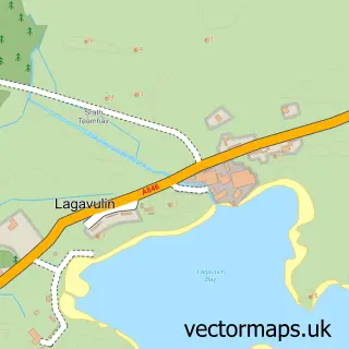 Street map sample of Lagavulin, Argyll and Bute