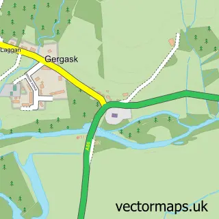 Street map sample of Laggan, Inverness
