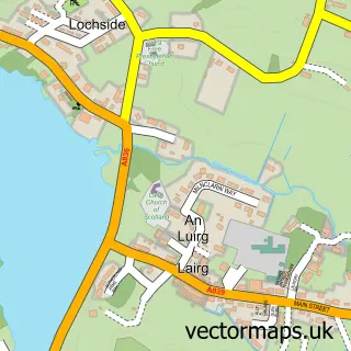 Street map sample of Lairg, Sutherland
