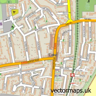 Street map sample of Lake, Isle of Wight